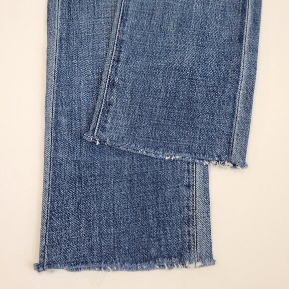 COH Vintage Liya High Rise Classic Fit Distressed Crop Cut off Hem Jean - Picture 6 of 10